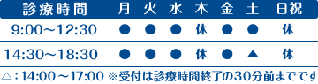 診療時間表